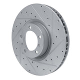 Dynamic Friction 2010-2024 Audi e-Tron GT Right Front Drilled & Slotted Silver Brake Rotor by Dynamic Friction Company 631-02085D