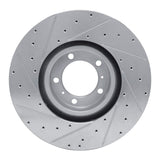 Dynamic Friction 2010-2024 Audi e-Tron GT Right Front Drilled & Slotted Silver Brake Rotor by Dynamic Friction Company 631-02085D