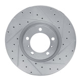 Dynamic Friction 2010-2024 Audi e-Tron GT Right Front Drilled & Slotted Silver Brake Rotor by Dynamic Friction Company 631-02085D