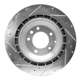 Dynamic Friction 2005-2018 Porsche Cayenne Rear Left Drilled & Slotted Silver Brake Rotor by Dynamic Friction Company 631-02089L