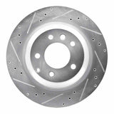 Dynamic Friction 2005-2018 Porsche Cayenne Rear Left Drilled & Slotted Silver Brake Rotor by Dynamic Friction Company 631-02089L