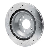 Dynamic Friction 2005-2018 Porsche Cayenne Rear Left Drilled & Slotted Silver Brake Rotor by Dynamic Friction Company 631-02089L