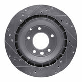 Dynamic Friction 2005-2018 Porsche Cayenne Rear Right Drilled & Slotted Silver Brake Rotor by Dynamic Friction Company 631-02089R