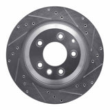 Dynamic Friction 2005-2018 Porsche Cayenne Rear Right Drilled & Slotted Silver Brake Rotor by Dynamic Friction Company 631-02089R