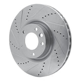 Dynamic Friction 2008-2009 Porsche Cayenne Front Left Drilled & Slotted Silver Brake Rotor by Dynamic Friction Company 631-02092L
