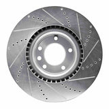 Dynamic Friction 2008-2009 Porsche Cayenne Front Left Drilled & Slotted Silver Brake Rotor by Dynamic Friction Company 631-02092L
