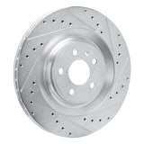 Dynamic Friction 2015-2018 Porsche Macan Rear Right Drilled & Slotted Silver Brake Rotor by Dynamic Friction Company 631-02102R