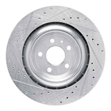 Dynamic Friction 2015-2018 Porsche Macan Rear Right Drilled & Slotted Silver Brake Rotor by Dynamic Friction Company 631-02102R