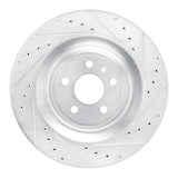 Dynamic Friction 2015-2018 Porsche Macan Rear Right Drilled & Slotted Silver Brake Rotor by Dynamic Friction Company 631-02102R
