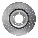 Dynamic Friction 2017-2023 Porsche Cayenne Right Front Drilled & Slotted Silver Brake Rotor by Dynamic Friction Company 631-02121D