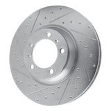 Dynamic Friction 2017-2023 Porsche Cayenne Left Front Drilled & Slotted Silver Brake Rotor by Dynamic Friction Company 631-02122D