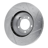 Dynamic Friction 2017-2023 Porsche Cayenne Left Front Drilled & Slotted Silver Brake Rotor by Dynamic Friction Company 631-02122D