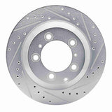 Dynamic Friction 2019-2023 Porsche Cayenne Rear Right Drilled & Slotted Silver Brake Rotor by Dynamic Friction Company 631-02130R