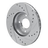Dynamic Friction 2006-2012 Dodge Attitude (Mexico) Front Left Drilled & Slotted Silver Brake Rotor by Dynamic Friction Company 631-03001L