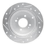 Dynamic Friction 2006-2012 Dodge Attitude (Mexico) Rear Right Drilled & Slotted Silver Brake Rotor by Dynamic Friction Company 631-03002R