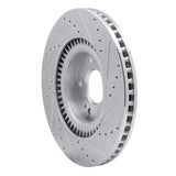 Dynamic Friction 2011-2025 Hyundai Sonata Front Left Drilled & Slotted Silver Brake Rotor by Dynamic Friction Company 631-03003L