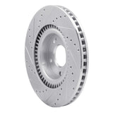 Dynamic Friction 2011-2025 Hyundai Sonata Front Right Drilled & Slotted Silver Brake Rotor by Dynamic Friction Company 631-03003R