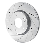 Dynamic Friction 2003-2013 Hyundai Tucson Front Left Drilled & Slotted Silver Brake Rotor by Dynamic Friction Company 631-03016L
