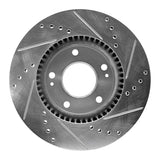 Dynamic Friction 2003-2013 Hyundai Tucson Front Left Drilled & Slotted Silver Brake Rotor by Dynamic Friction Company 631-03016L