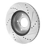 Dynamic Friction 2003-2013 Hyundai Tucson Front Left Drilled & Slotted Silver Brake Rotor by Dynamic Friction Company 631-03016L