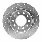 Dynamic Friction 2003-2008 Hyundai Tiburon Rear Left Drilled & Slotted Silver Brake Rotor by Dynamic Friction Company 631-03017L