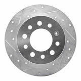 Dynamic Friction 2003-2008 Hyundai Tiburon Rear Left Drilled & Slotted Silver Brake Rotor by Dynamic Friction Company 631-03017L