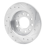 Dynamic Friction 2003-2008 Hyundai Tiburon Rear Left Drilled & Slotted Silver Brake Rotor by Dynamic Friction Company 631-03017L