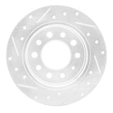 Dynamic Friction 2003-2008 Hyundai Tiburon Rear Right Drilled & Slotted Silver Brake Rotor by Dynamic Friction Company 631-03017R