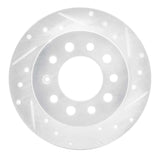 Dynamic Friction 2003-2008 Hyundai Tiburon Rear Right Drilled & Slotted Silver Brake Rotor by Dynamic Friction Company 631-03017R