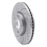 Dynamic Friction 2005-2024 Hyundai Veloster Front Left Drilled & Slotted Silver Brake Rotor by Dynamic Friction Company 631-03020L