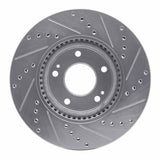 Dynamic Friction 2005-2024 Hyundai Veloster Front Left Drilled & Slotted Silver Brake Rotor by Dynamic Friction Company 631-03020L