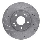 Dynamic Friction 2005-2024 Hyundai Veloster Front Left Drilled & Slotted Silver Brake Rotor by Dynamic Friction Company 631-03020L