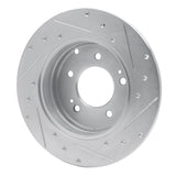 Dynamic Friction 2005-2020 Hyundai Sonata Rear Left Drilled & Slotted Silver Brake Rotor by Dynamic Friction Company 631-03021L