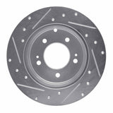 Dynamic Friction 2005-2020 Hyundai Tucson Rear Right Drilled & Slotted Silver Brake Rotor by Dynamic Friction Company 631-03021R