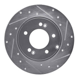 Dynamic Friction 2005-2020 Hyundai Tucson Rear Right Drilled & Slotted Silver Brake Rotor by Dynamic Friction Company 631-03021R