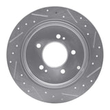 Dynamic Friction 2006-2009 Hyundai Azera Rear Left Drilled & Slotted Silver Brake Rotor by Dynamic Friction Company 631-03022L