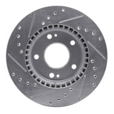 Dynamic Friction 2007-2010 Hyundai Elantra Front Right Drilled & Slotted Silver Brake Rotor by Dynamic Friction Company 631-03023R