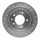 Dynamic Friction 2007-2010 Hyundai Elantra Rear Left Drilled & Slotted Silver Brake Rotor by Dynamic Friction Company 631-03024L