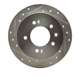 Dynamic Friction 2007-2010 Hyundai Elantra Rear Left Drilled & Slotted Silver Brake Rotor by Dynamic Friction Company 631-03024L