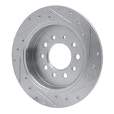 Dynamic Friction 2007-2008 Hyundai Tiburon Rear Left Drilled & Slotted Silver Brake Rotor by Dynamic Friction Company 631-03025L