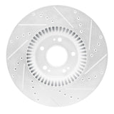 Dynamic Friction 2009-2014 Hyundai Genesis Sedan Front Left Drilled & Slotted Silver Brake Rotor by Dynamic Friction Company 631-03028L