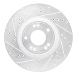 Dynamic Friction 2009-2014 Hyundai Genesis Sedan Front Left Drilled & Slotted Silver Brake Rotor by Dynamic Friction Company 631-03028L
