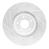 Dynamic Friction 2009-2014 Hyundai Genesis Sedan Front Right Drilled & Slotted Silver Brake Rotor by Dynamic Friction Company 631-03028R