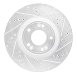 Dynamic Friction 2009-2014 Hyundai Genesis Sedan Front Right Drilled & Slotted Silver Brake Rotor by Dynamic Friction Company 631-03028R