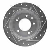 Dynamic Friction 2009-2016 Hyundai Elantra Rear Left Drilled & Slotted Silver Brake Rotor by Dynamic Friction Company 631-03029L