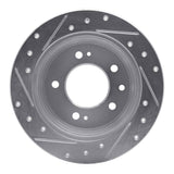 Dynamic Friction 2009-2016 Hyundai Elantra Rear Right Drilled & Slotted Silver Brake Rotor by Dynamic Friction Company 631-03029R