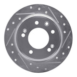 Dynamic Friction 2009-2016 Hyundai Elantra Rear Right Drilled & Slotted Silver Brake Rotor by Dynamic Friction Company 631-03029R