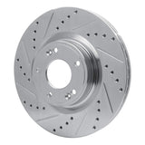 Dynamic Friction 2009-2011 Hyundai Genesis Sedan Front Left Drilled & Slotted Silver Brake Rotor by Dynamic Friction Company 631-03030L