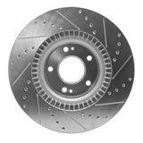 Dynamic Friction 2009-2011 Hyundai Genesis Sedan Front Left Drilled & Slotted Silver Brake Rotor by Dynamic Friction Company 631-03030L