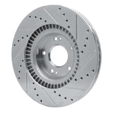Dynamic Friction 2009-2011 Hyundai Genesis Sedan Front Left Drilled & Slotted Silver Brake Rotor by Dynamic Friction Company 631-03030L